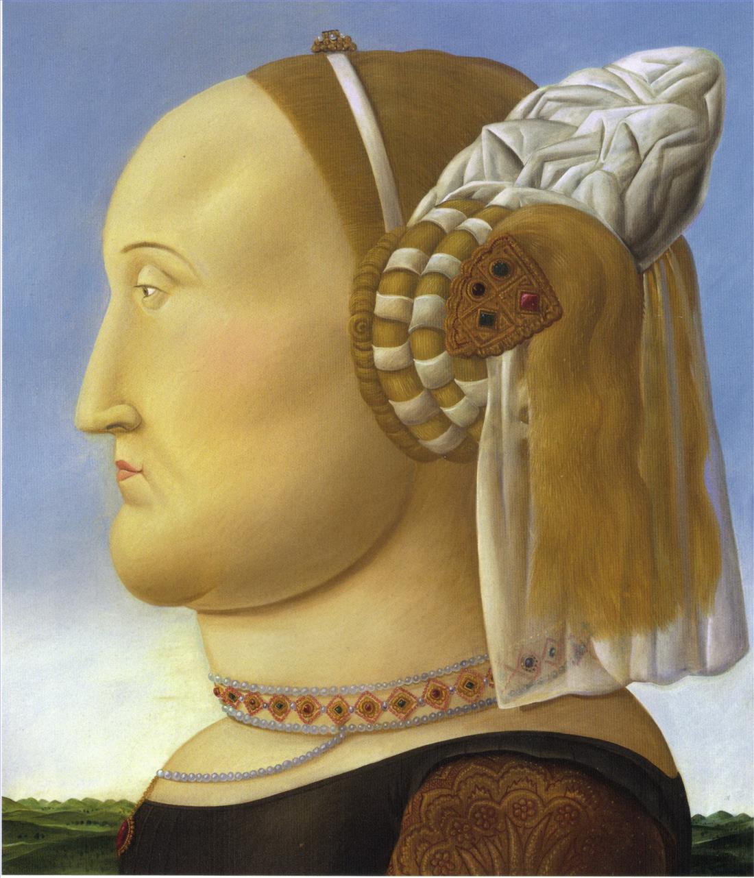 Battista Sforza d’après Piero della Francesca Fernando Botero Peintures à l'huile